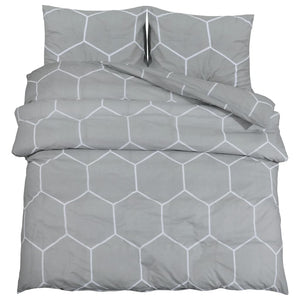 vidaXL Duvet Cover Set Grey 240x220 cm Cotton