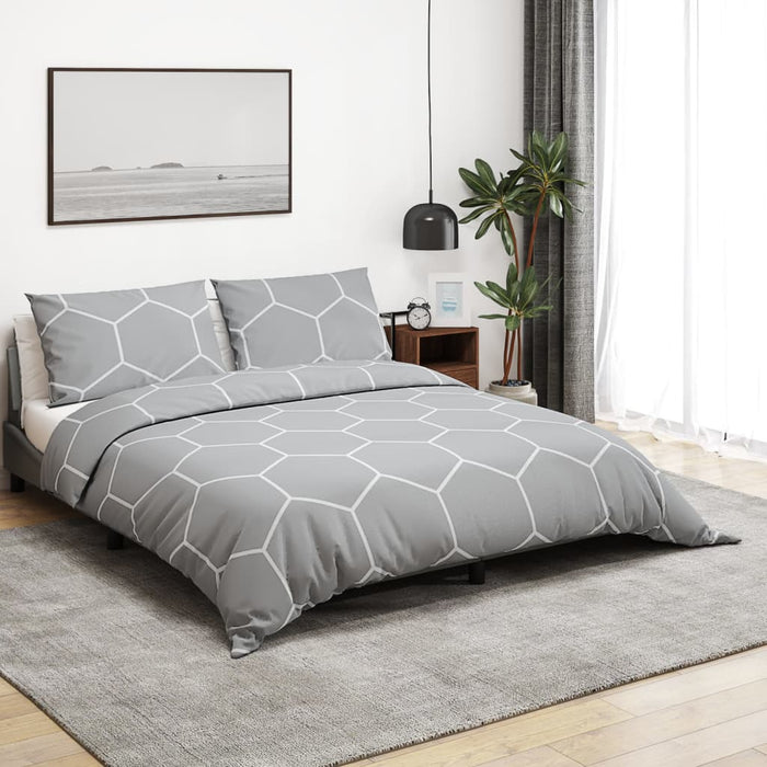 vidaXL Duvet Cover Set Grey 260x240 cm Cotton