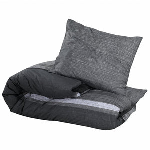 vidaXL Duvet Cover Set Dark Grey 135x200 cm Cotton
