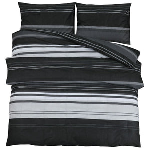 vidaXL Duvet Cover Set Black and White 260x220 cm Cotton