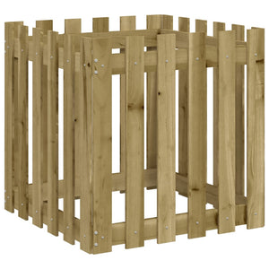 vidaXL Garden Planter with Fence Design 60x60x60 cm Impregnated Wood Pine