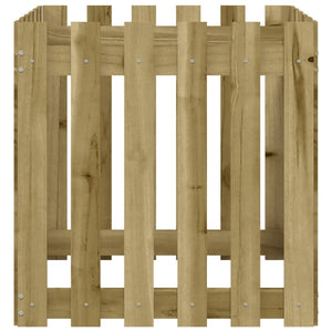 vidaXL Garden Planter with Fence Design 60x60x60 cm Impregnated Wood Pine