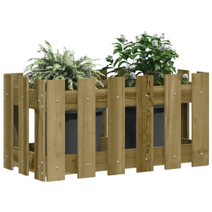 vidaXL Garden Planter with Fence Design 60x30x30 cm Impregnated Wood Pine