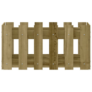 vidaXL Garden Planter with Fence Design 60x30x30 cm Impregnated Wood Pine