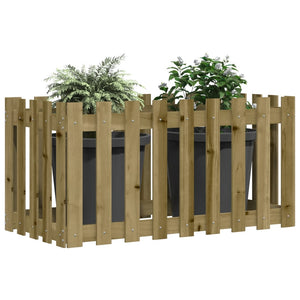 vidaXL Garden Raised Bed with Fence Design 100x50x50 cm Impregnated Wood Pine