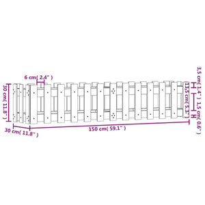 vidaXL Garden Raised Bed with Fence Design White 150x30x30 cm Solid Wood Pine