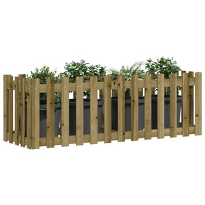 vidaXL Garden Raised Bed with Fence Design 150x50x50 cm Impregnated Wood Pine