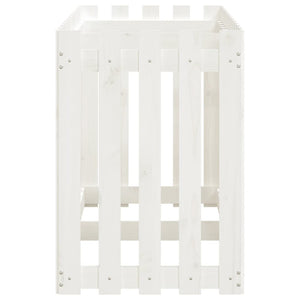 vidaXL Garden Raised Bed with Fence Design White 150x50x70 cm Solid Wood Pine