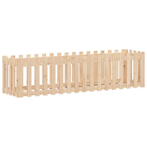 vidaXL Garden Raised Bed with Fence Design 200x50x50 cm Solid Wood Pine