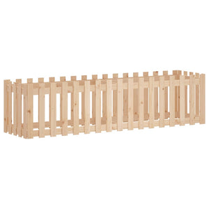 vidaXL Garden Raised Bed with Fence Design 200x50x50 cm Solid Wood Pine