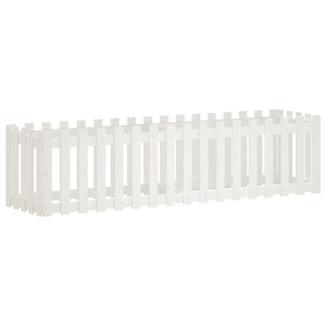 vidaXL Garden Raised Bed with Fence Design White 200x50x50 cm Solid Wood Pine