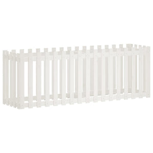 vidaXL Garden Raised Bed with Fence Design White 200x50x70 cm Solid Wood Pine