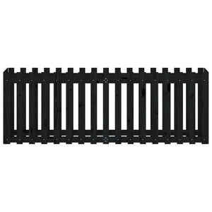 vidaXL Garden Raised Bed with Fence Design Black 200x50x70 cm Solid Wood Pine