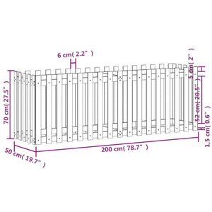 vidaXL Garden Raised Bed with Fence Design 200x50x70 cm Solid Wood Douglas