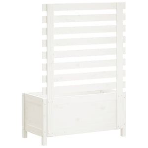 vidaXL Garden Planter with Rack White 79x39.5x114 cm Solid Wood Pine