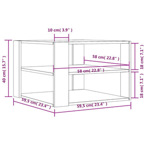 vidaXL Coffee Table Grey Sonoma 59.5x59.5x40 cm Engineered Wood