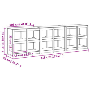 vidaXL Outdoor Kitchen Cabinets 3 pcs White Solid Wood Pine