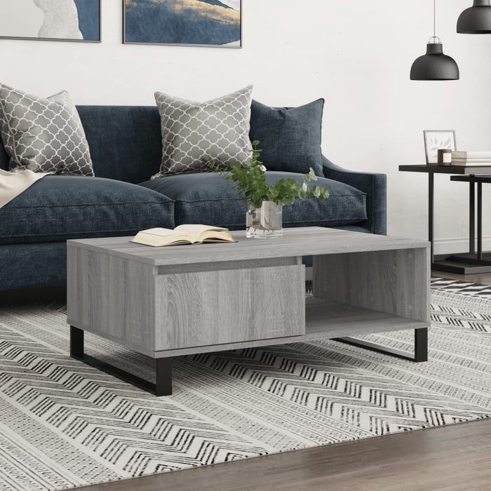 vidaXL Coffee Table Grey Sonoma 90x60x35 cm Engineered Wood