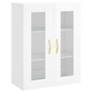 vidaXL Wall Mounted Cabinet High Gloss White 69.5x34x90 cm