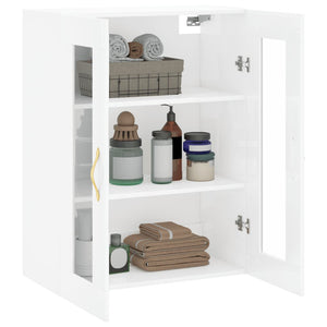 vidaXL Wall Mounted Cabinet High Gloss White 69.5x34x90 cm