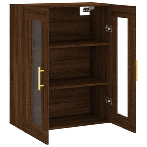 vidaXL Wall Mounted Cabinet Brown Oak 69.5x34x90 cm