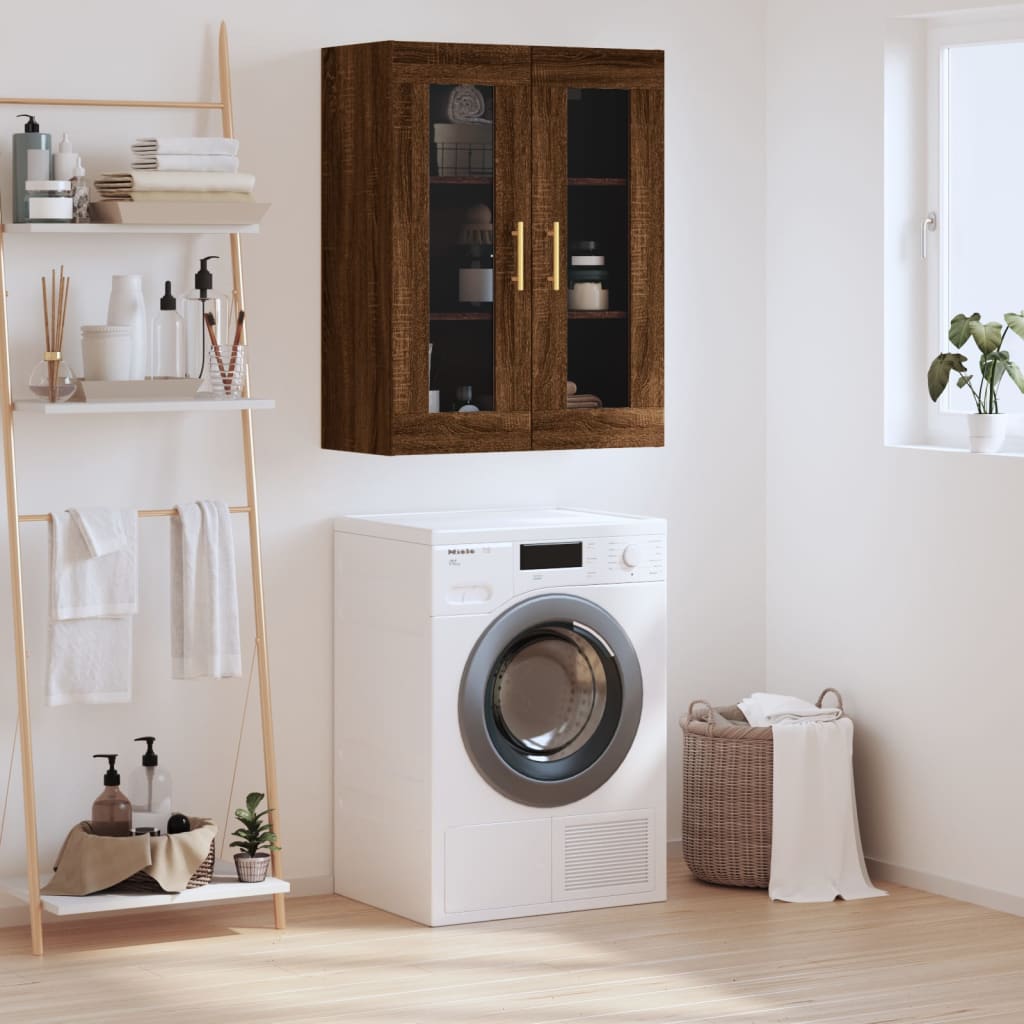 vidaXL Wall Mounted Cabinet Brown Oak 69.5x34x90 cm