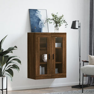 vidaXL Wall Mounted Cabinet Brown Oak 69.5x34x90 cm