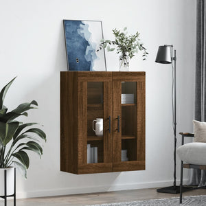 vidaXL Wall Mounted Cabinet Brown Oak 69.5x34x90 cm