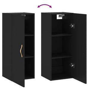 vidaXL Wall Mounted Cabinet Black 34.5x34x90 cm