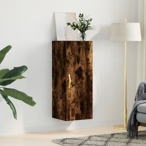 vidaXL Wall Mounted Cabinet Smoked Oak 34.5x34x90 cm