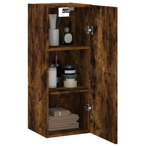 vidaXL Wall Mounted Cabinet Smoked Oak 34.5x34x90 cm