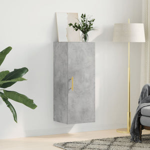 vidaXL Wall Mounted Cabinet Concrete Grey 34.5x34x90 cm