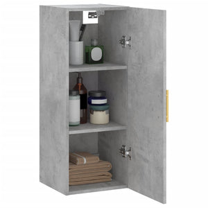 vidaXL Wall Mounted Cabinet Concrete Grey 34.5x34x90 cm