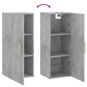 vidaXL Wall Mounted Cabinet Concrete Grey 34.5x34x90 cm