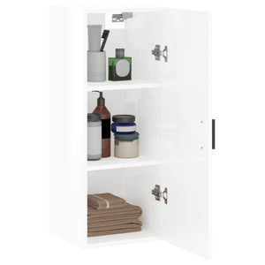 vidaXL Wall Mounted Cabinet High Gloss White 34.5x34x90 cm