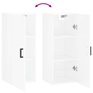 vidaXL Wall Mounted Cabinet High Gloss White 34.5x34x90 cm