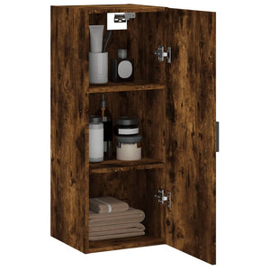 vidaXL Wall Mounted Cabinet Smoked Oak 34.5x34x90 cm