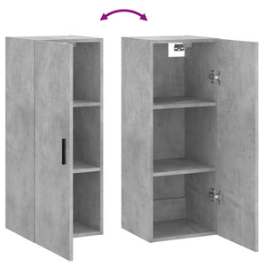 vidaXL Wall Mounted Cabinet Concrete Grey 34.5x34x90 cm