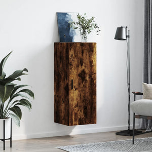 vidaXL Wall Mounted Cabinet Smoked Oak 34.5x34x90 cm