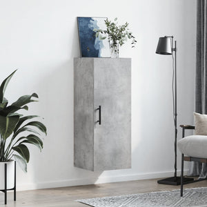 vidaXL Wall Mounted Cabinet Concrete Grey 34.5x34x90 cm