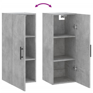 vidaXL Wall Mounted Cabinet Concrete Grey 34.5x34x90 cm