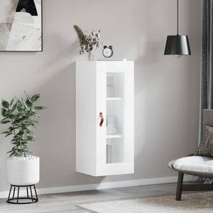 vidaXL Wall Mounted Cabinet High Gloss White 34.5x34x90 cm