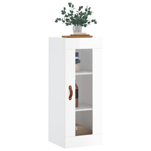 vidaXL Wall Mounted Cabinet High Gloss White 34.5x34x90 cm