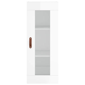 vidaXL Wall Mounted Cabinet High Gloss White 34.5x34x90 cm