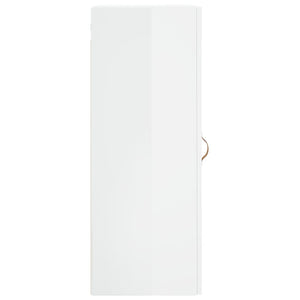 vidaXL Wall Mounted Cabinet High Gloss White 34.5x34x90 cm