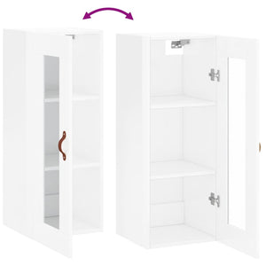 vidaXL Wall Mounted Cabinet High Gloss White 34.5x34x90 cm