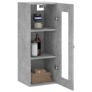 vidaXL Wall Mounted Cabinet Concrete Grey 34.5x34x90 cm