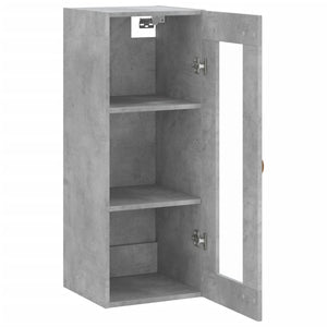 vidaXL Wall Mounted Cabinet Concrete Grey 34.5x34x90 cm