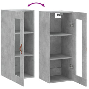 vidaXL Wall Mounted Cabinet Concrete Grey 34.5x34x90 cm