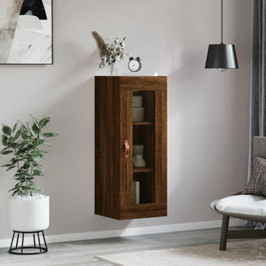 vidaXL Wall Mounted Cabinet Brown Oak 34.5x34x90 cm